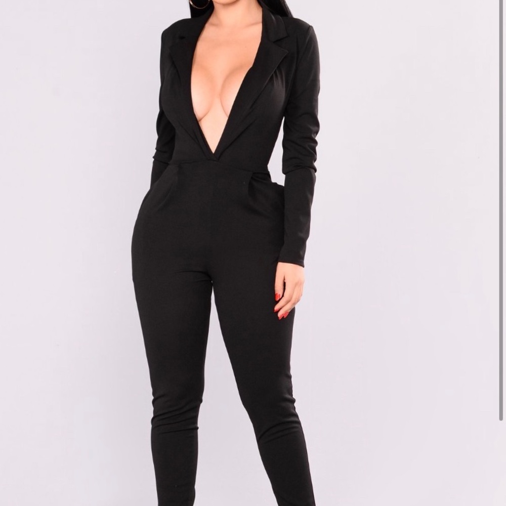 Fashion Nova tuxedo jumpsuit